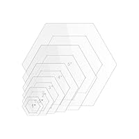 Laroal 6 Stück Sechseck-Quiltvorlagen, Sechseck-Vorlagen aus Acryl zum Quilten, Lineale und Vorlagen mit Nahtzugabe, Papier-Patchwork-Nähvorlagen