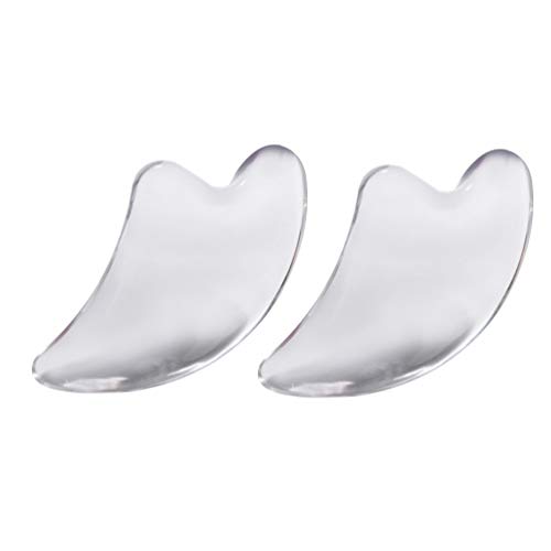 SUPVOX 2pcs Gua Sha Scraping Massage Tools Clear Guasha Board for SPA Acupuncture Therapy Trigger Point Treatment on Face