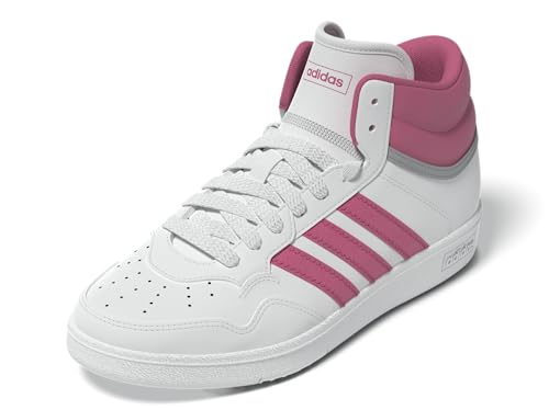 Adidas Unisex-Kids Hoops 4.0 Mid Top Basketball, White/Pink Fusion/Grey, 4.5