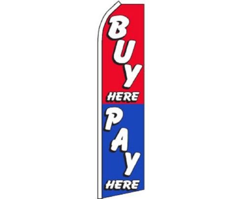 Moon Knives Buy Here Pay Here Red Blue Swooper Super Feather Advertising Marketing Flag - Party Decorations Supplies For Parades - Prime Outside, Garden, Men Cave Decor Flag