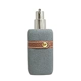 SANWOOD Seifenspender Chiara aus Polyresin mit Kunstlederband - quadratisch - bruchfest und stabil -...