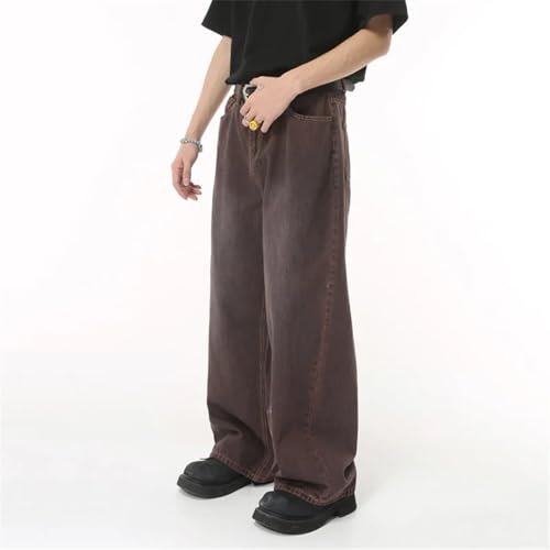 Men's Baggy Jeans Wearproof Straight Tube Denim Pants Street Clothing3