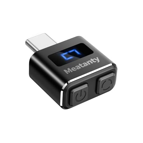 Meatanty Metal USB-C Tiny Mouse Jiggler, Mouse Mover Undetectable, Automatic Shaker with Separate Mode and ON/Off Buttons, Mouse Moving Device LED Screen, Wiggler Giggler Keep Computer/PC/Laptop Awake Cover
