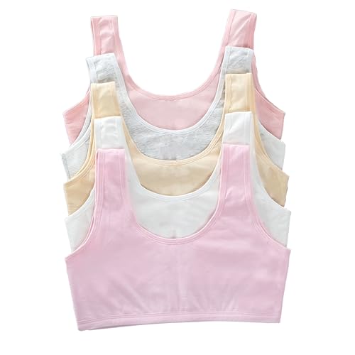 Image of Sports Bra for Women & Girls, Cotton Non-Padded Full Coverage Beginners Activewear Training Bra for Teenager Kids