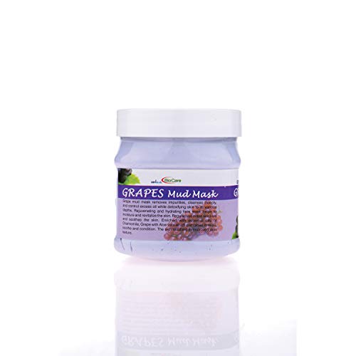 Image of Gemblue BioCare Face Mask - 500ml | Deep Cleansing & Brightening Facial Mask | For All Skin Types | Salon-Grade Skincare | Paraben-Free (500 ml, Grapes Mud Mask)