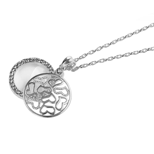 虫眼鏡ネックレス メタルチェーンネックレス付き6X拡大鏡 ガラス拡大レンズペンダントネックレス本 趣味用 工芸品 のポータブルポケット読書ルーペモノクルミニ虫眼鏡 虫眼鏡ネックレスペンダント