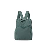 AFGWK Canvas Small Backpack Purse for Women Cute Aesthetic Green Mini Backpack for Teen Girls Ladies Vintage School Bookbag Purse