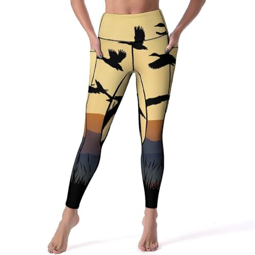 Legging oies au coucher du soleil fitness gym pantalon de sport yoga taille haute S