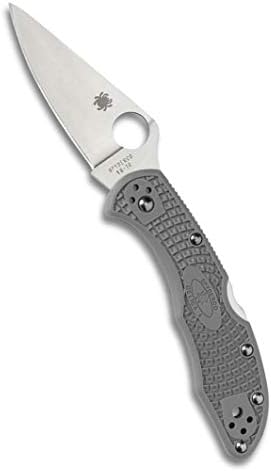 Spyderco Delica 4 Lightweight Signature Knife with 2.90" Flat-Ground Steel Blade and High-Strength Gray FRN Handle - PlainEdge - C11FPGY