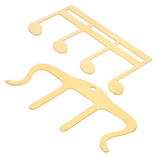 NULYLU 2個 楽譜 フォルダー スコア クリップ キーボード 楽譜 ホルダー 折りたたみ式 ピアノ 本 ホルダー スコア クリップ スタンド ページ キーボード ディスプレイ スタンド 楽器 用品 ミュージシャン ゴールデン アイアン