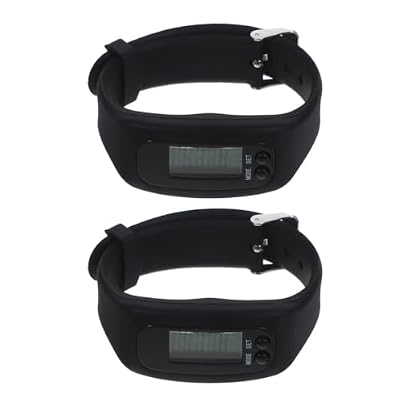 KOMBIUDA 2pcs Silicone Wrist Pedometers with Steps Counting, Portable and Waterproof Fitness Tracker Wristbands for Workouts and Outdoor Activities, Stylish Design for Men and Women