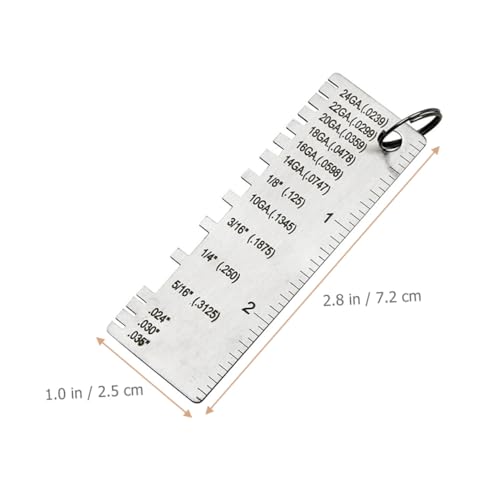 3 piezas de calibres de espesor para soldadura de acero inoxidable con medidas marcadas para inspección precisa y medición de espesor de metal miniatura 5