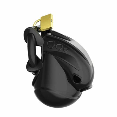 TEAMWILL Male Fully Restraint Chastity Device Silicone Cage Adjustable Ring Belt (Black)