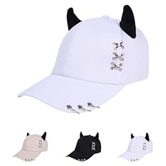 #B White Baseball Cap for Women Men