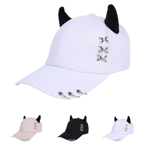 Image of Mens Baseball Cap Baseball Hat Funny Trucker Hats for Men Women Cute Beanie Distressed Cap Ponytail Hat for Women