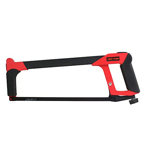 Dekton 12" Professional Hacksaw-Heavy Duty Hacksaw With Durable Frame| Include A24 Tpi Hcs Blade| Rapid Change Blade Mechanism 12" (300mm)| 2 Easy Grip Ergonomic Handle| Cushion Grip For Extra Comfort