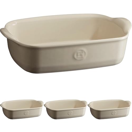 Emile Henry Eh029649 Plat à Four Individuel Céramique Beige Argile (Lot de 4)