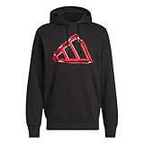 adidas Men's Standard Big Logo Graphic Hoodie, Black