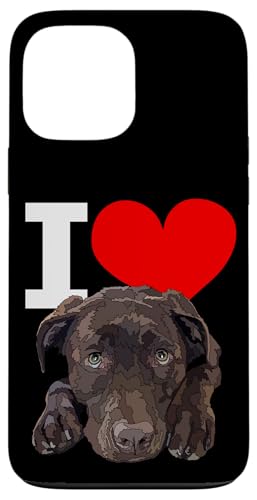 I Love Chocolate Lab Dog �u���E�� ���u���h�[�����g���o�[ ���l �X�}�z�P�[�X iPhone 13 Pro Max �p