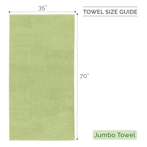 Image of Elegant Comfort Three Line Popcorn Towel Set for Bathroom 35 x 70 inches, Premium Hotel Quality 1-Pack Jumbo Towels, 100% Turkish Cotton, Soft and Durable, Quick Dry and Highly Absorbent, Sage Green