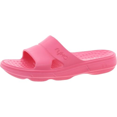 Ryka Womens Restore Slide Slip on Comfort Insole Pool Slides Pink 9 Medium (B,M)