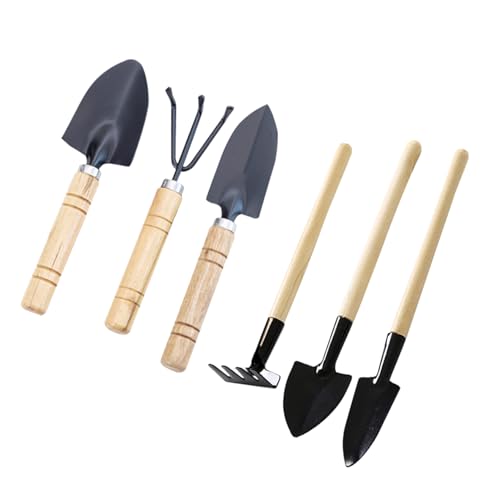 Set de 6 herramientas de jardín Toyvian para jardinería miniatura 1