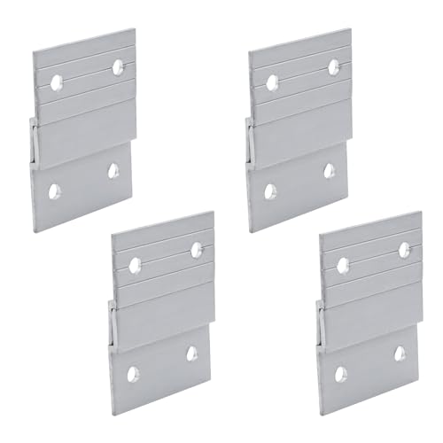 Image of Semetall French Cleat Picture Hanger,2 Inches Aluminum Z Hanger Supports 30lbs,Mirror Hanging Hardware,Wall Mount Hangers with Screws-4 Pairs, Silver