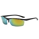  Gafas De Sol Polarizadas para Hombres Ligero Unisex Outdoor Vintage Marco Negro Lente Naranja Gafas De Sol Gafas De Ciclismo para Exteriores Deportes Conducción Gafas De Ciclismo Gafas De S