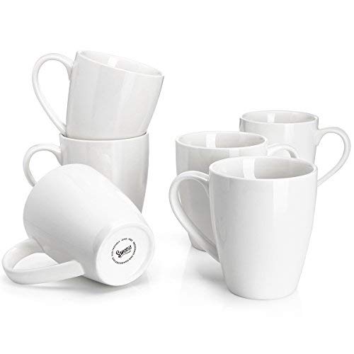 Sweese 601.001 Porcelain Mugs - 16 Ounce for Coffee, Tea, Cocoa, Set of