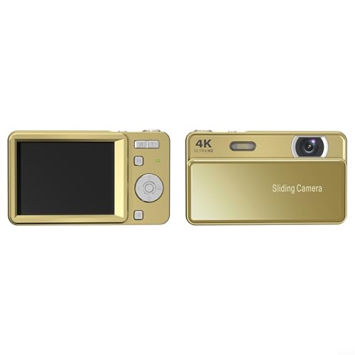 Appareil photo numérique coulissant 64 MP blanc doré vidéo 4K autofocus pour voyage étudiant