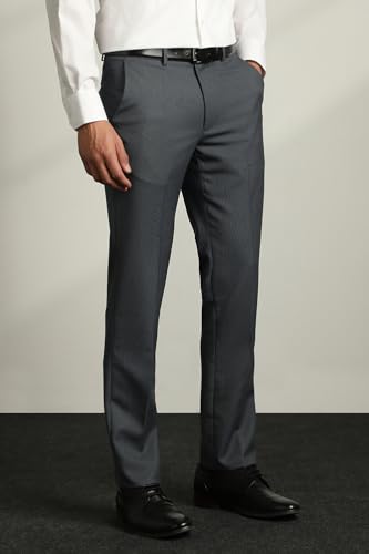 Image of Van Heusen Men's Mid Rise Slim Fit Premium Formal Trousers | Superior Comfort | Auto-Flex Waist Band | Soft Touch