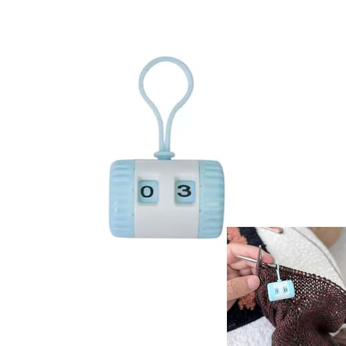 JuxLux Knitting Counter Universal Knitting Row Counter with Hanging Tether Knit Count Rows Tracker Knitting Stitch Counter for Crochet Stitch Markers Single Point Straight Bamboo Knitting Needles Set