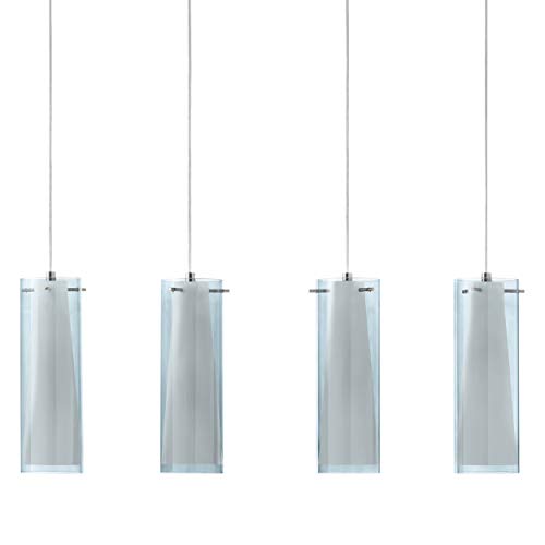 EGLO; my light; my style lámpara colgante E27, Nickel-matt/Schwarz/Weiß, 90.5 x 11 x 110 cm