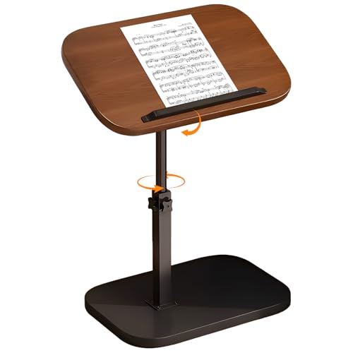 ZestNova Small End Table for Couch, 360° Swivel/180° Flip-Over Panel/Adjustable Height Design C-Shaped TV Tray Table Couch Tables That Slide Under, Food Snack Trays for Sofa Bed