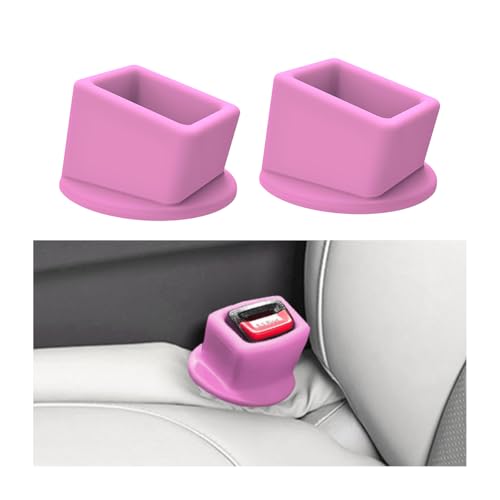 Image of Bittwee Seat Belt Buckle Holder Car Seatbelt Fixer, Pink | Silicone construction, soft contact feel, anti-slip surface, easy daily access, auto accessories