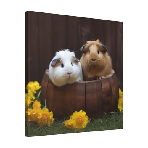 Toile murale cochon d'inde moderne - Tableau et impression deco 40x40 cm
