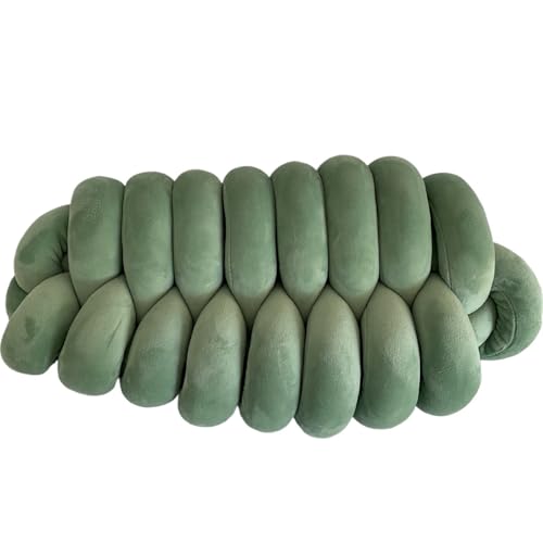 LXLAEOANG Cojín de Nudo Hoja, cojín Planta, Cojines Bonitos, Felpa Anudada, Almohada Lumbar estética(Light Green)