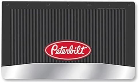 Peterbilt Heavy-Duty Mud Flaps with Weights, Set of 2, Black