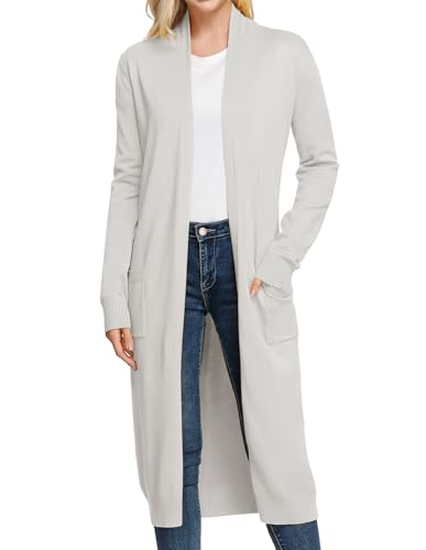 Image of GRACE KARIN Essential Solid Open Front Maxi Long Knitted Cardigan Sweater for Women