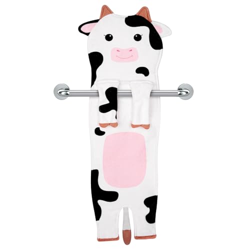 Prewplam Cow Hand Towels for Kitchen Bathroom - Cute Hand Bath Towels Cow Decor, Soft Hanging Towel for Bathroom Kitchen Decor, Birthday Gifts for Kids Women Mom