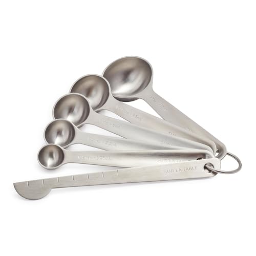 Sur La Table Round Measuring Spoons, Set of 6, Silver