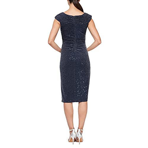 Image of Alex Evenings Women's Short Embroidered Cocktail Dress, Wedding Guest (Petite and Regular Sizes)