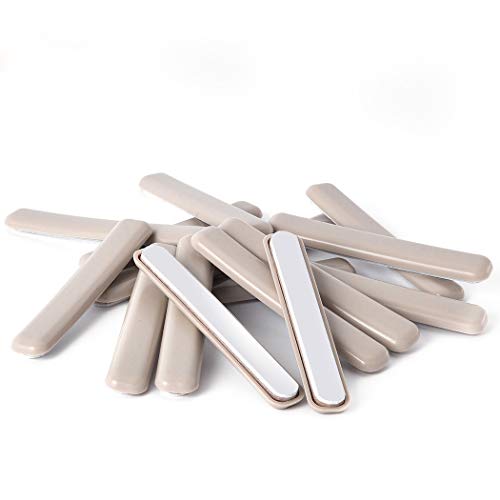 16 Pack Self-Stick Furniture Sliders Strip1/2 x 4" Furniture Sliders for Carpet Rectangular Furniture Sliders Furniture Moving Pads Heavy Duty Adhesive Strip Slider Gliders for Carpet