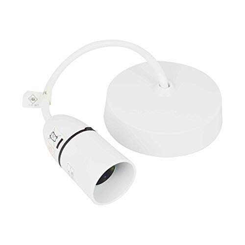 Status 6-Inch Ceiling Pendant Light Fitting, White Bayonet-Cap B22 Lamp Holder with Adjustable 150 mm Drop for Kitchen Bedroom Hall, Easy-Fit DIY Kit (S6INCPB6)