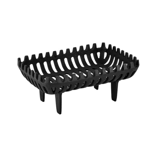 Unibos | Open Fire Grate 16 Inch Log Coal Wood Basket Holder Black Heavy Duty