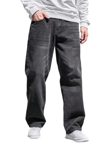 Men's Straight Skinny Grey Jeans Street Hip-hop Style