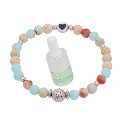 Pulsera de aromaterapia de jaspe océano azul Lia Chahla London con difusor de aceite esencial