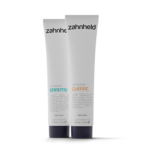 Zahnheld Zahnpasta Bundle Daily Care - Classic und Sensitiv (2 Tuben a 75ml) fluoridfreie, vegane und zertifizierte naturkosmetik Zahncreme Cover