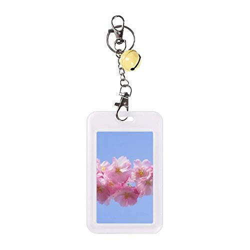 Protège carte de crédit bleu ciel rose cloche jaune pochette plastique
