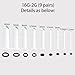DOEARKO 18 PCS/10 PCS Glass Ear Gauge Stretching Kit Plugs Comfy Stretching Fashion Body Piercing Jewelry set 16G-00G (16g-2g 18PCS, White)